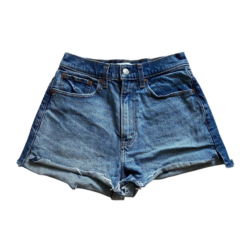 Abercrombie & Fitch The Mom High Rise Curve Love Casual Summer Denim Shorts